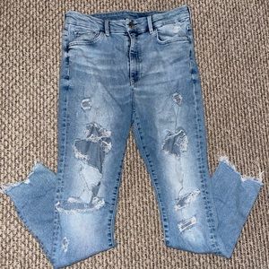 H&M denim distressed jeans.